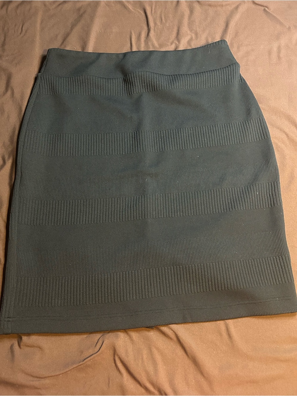 Soho Dark Gray Ribbed Pencil Skirt